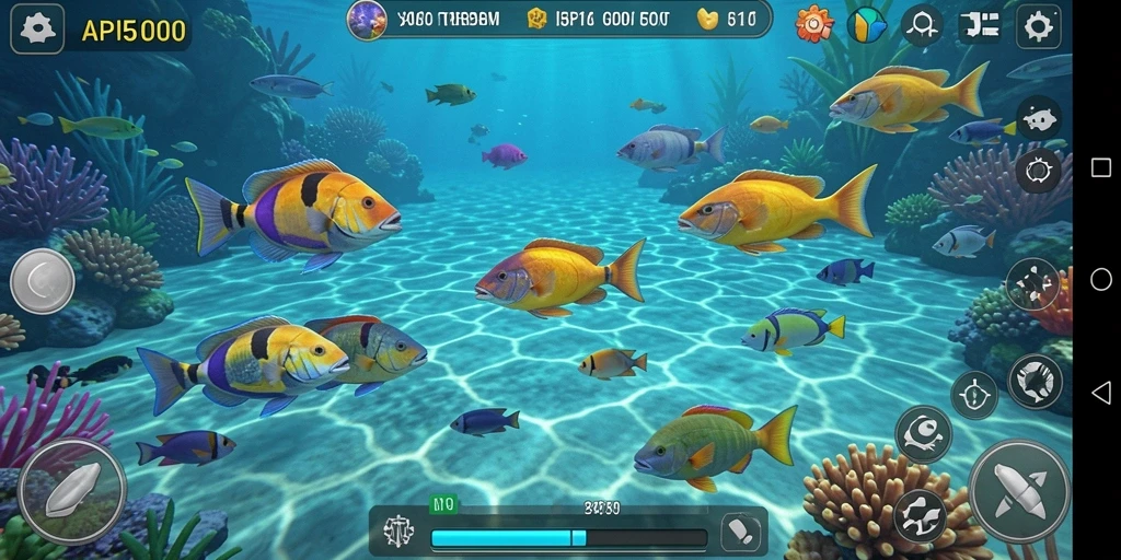 Tampilan menarik dari gameplay Tembak Ikan API5000.