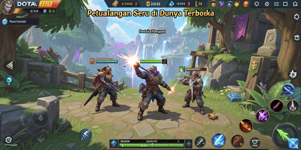 Screenshot DOTA88 menunjukkan petualangan seru di dunia terbuka.