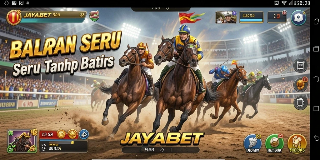Gameplay JAYABET dengan balapan seru dan mobil mengesankan.