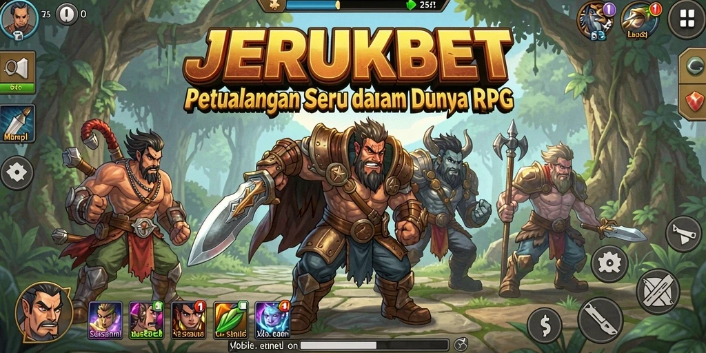 Tampilan gameplay menegangkan dalam JERUKBET dengan karakter bertarung.