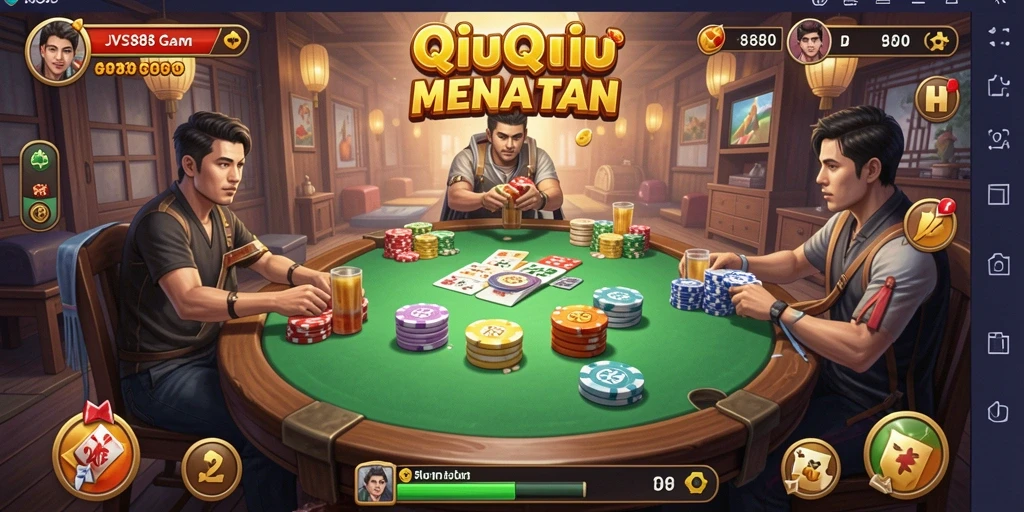 Tampilan seru gameplay JVS88 saat bertanding di QiuQiu.