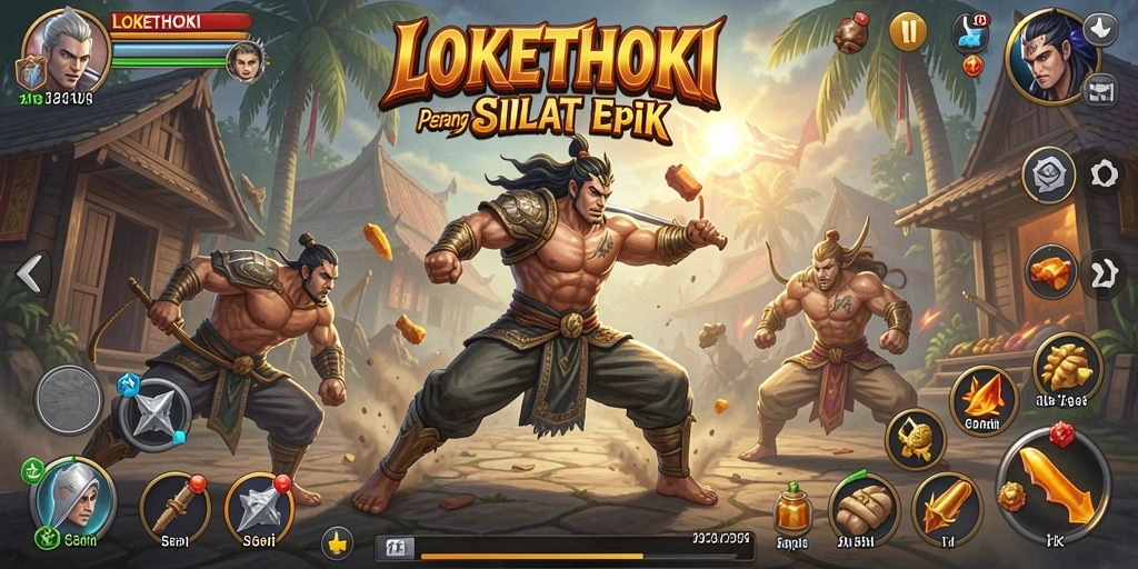 Screenshot gameplay LOKETHOKI yang menegangkan saat pertarungan.