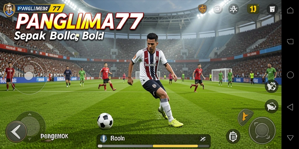 Tangkapan layar gameplay <strong>PANGLIMA77</strong> menampilkan aksi penuh semangat di lapangan.