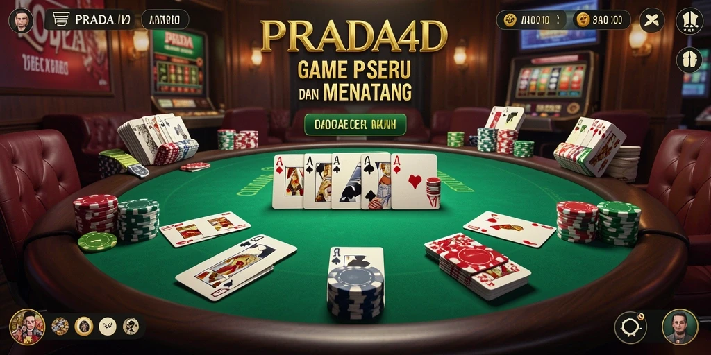 Screenshot menampilkan gameplay seru PRADA4D Poker.
