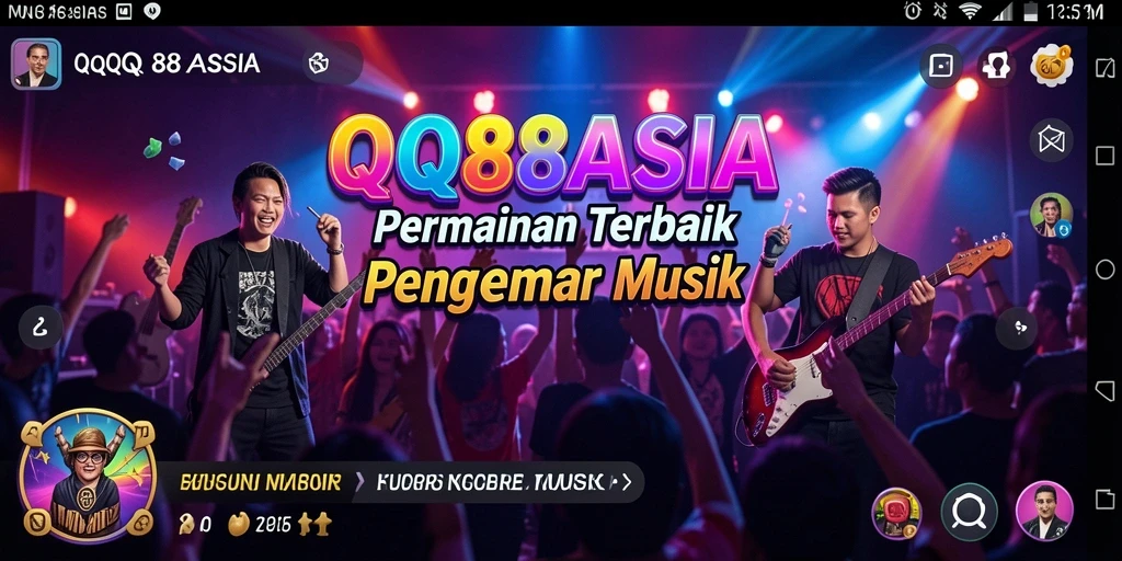 Tampilan antarmuka permainan QQ88ASIA yang interaktif dan kaya akan musik.
