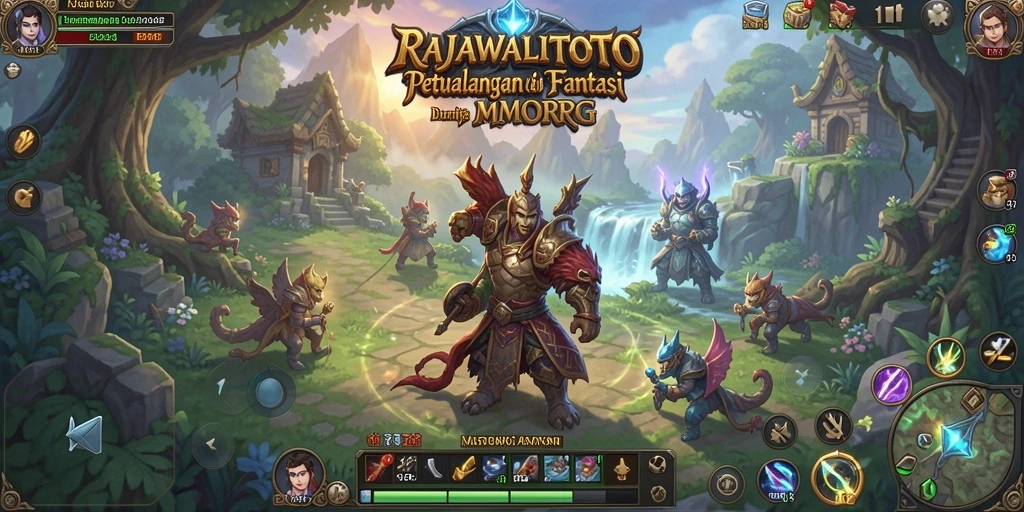 Tangkapan layar gameplay RAJAWALITOTO menampilkan aksi pertempuran epik.