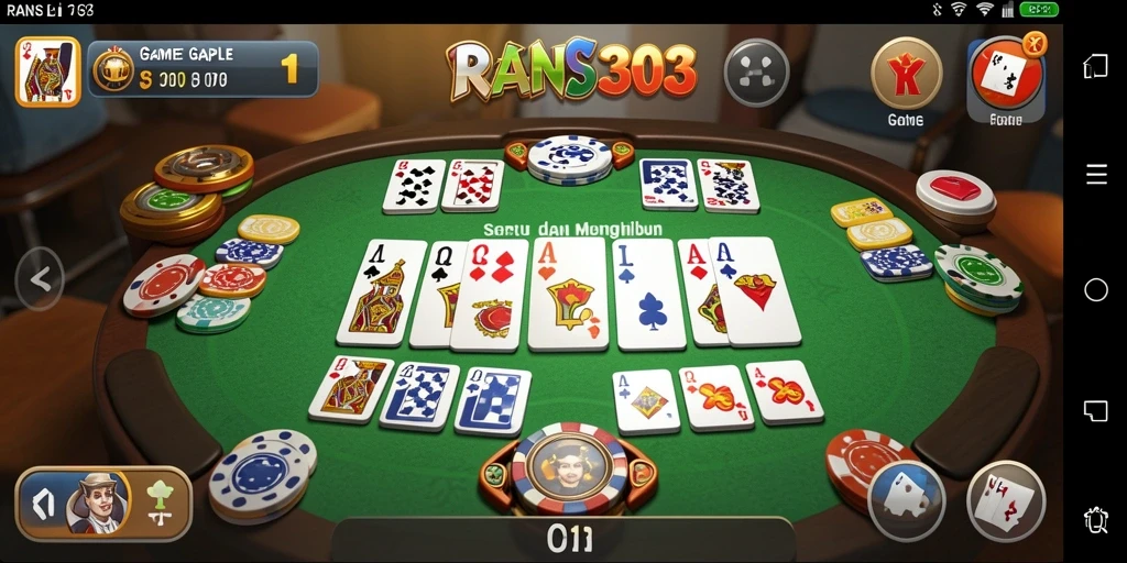 Screenshot gameplay RANS303 yang menampilkan suasana bermain Gaple.