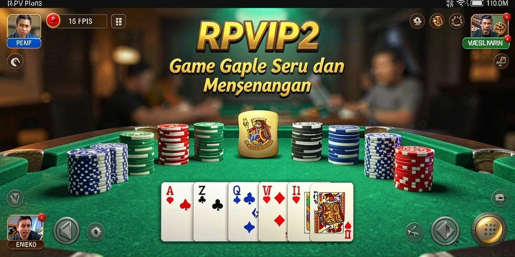 Screenshot gameplay RPVIP2 menunjukkan keseruan bermain Gaple.