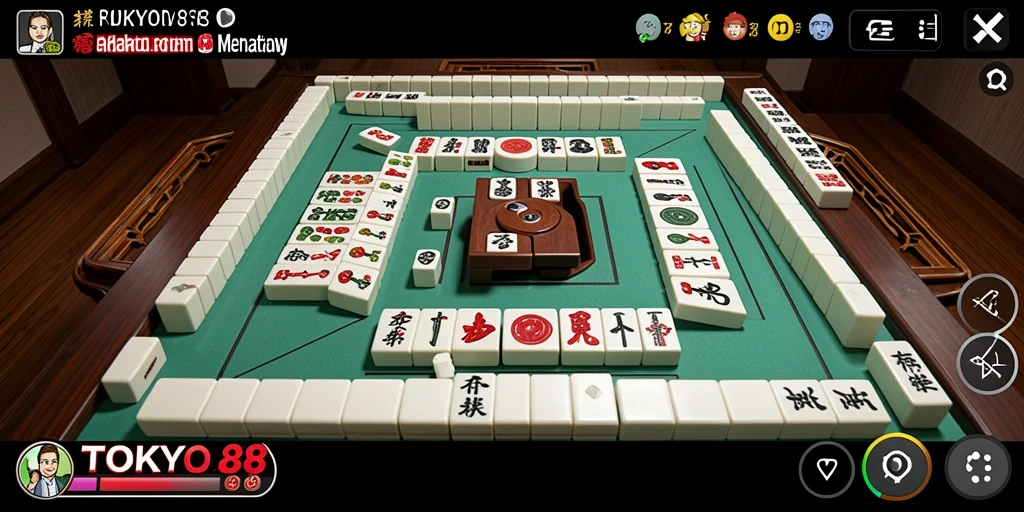 Tangkapan layar permainan <strong>TOKYO88</strong> yang menunjukkan gameplay seru Mahjong.