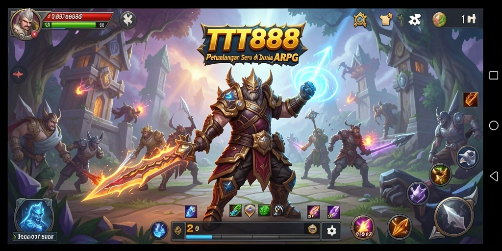 Tampilan gameplay TTT888 yang penuh aksi dalam dunia ARPG.